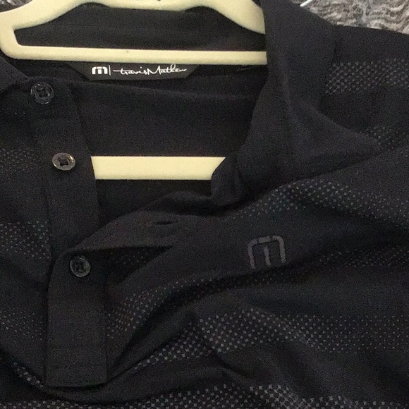 Travis Mathew golf polo. Black with stripes. Size large - Picture 2 of 2